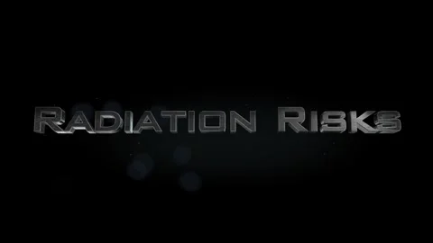 Radiation Risks title metal text on black alpha channel background Stock Footage 296201886