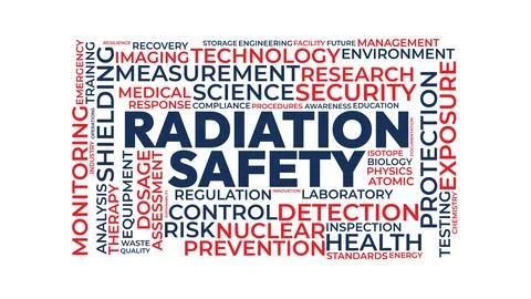 Radiation Safety Word Cloud with Nuclear Protection Prevention and Monitori.. Illustration