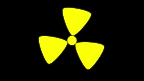 Radiation sign background. 3D animation Stock Footage 332584730