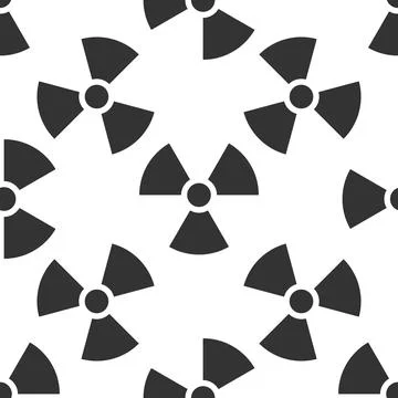 Radiation symbol icon seamless pattern on white background. Vector Illustration Stock Illustration