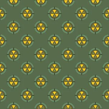 Radiation symbol inside Target vector colored seamless pattern Illustrazione stock