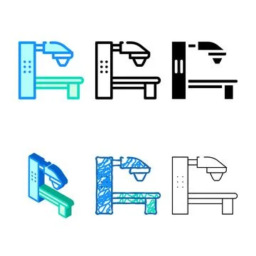 Radiation therapy machine color icon multistyle vector Stock Illustration