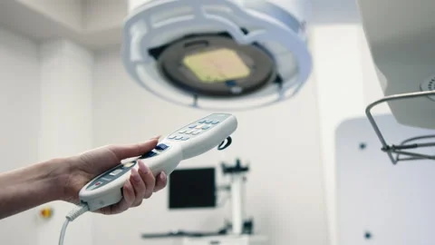 A radiation therapy machine is located Stock Footage 307213340
