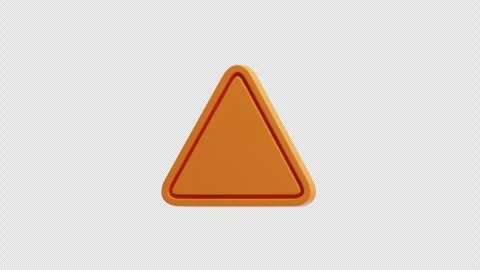 Radiation warning triangle sign 3d animation Stock Footage 314387778