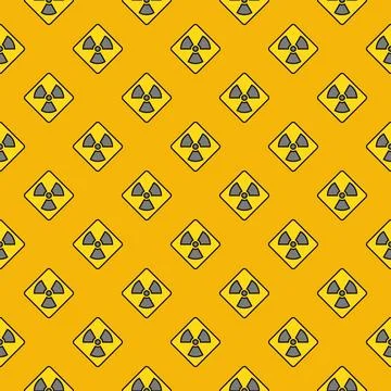 Radiation Warning vector colored seamless pattern Stock Illustration