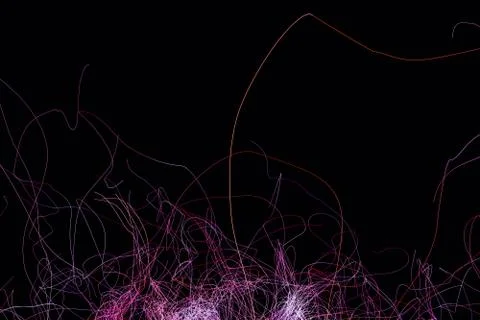 Radiative and glowing lines with gradient lines, 3d rendering. Stock Illustration