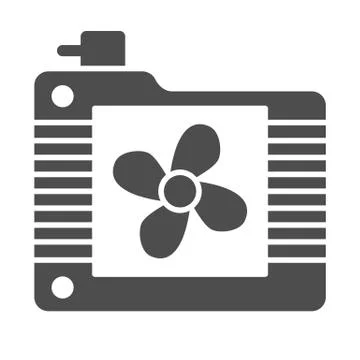 Radiator fan solid icon. Cooler vector illustration isolated on white Stock Illustration