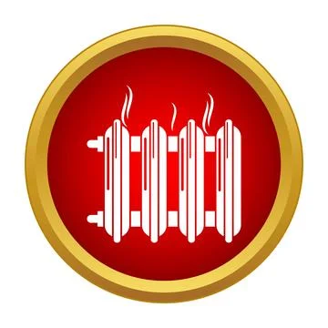 Radiator heating icon displaying warm temperature symbol Stock Illustration
