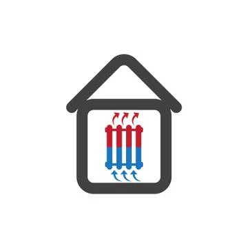 Radiator heating icon. Heating private house icon. Stock Illustration
