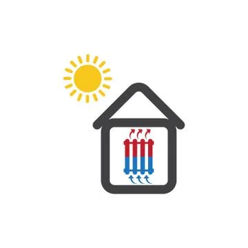 Radiator heating icon. Heating private house icon. Stock Illustration