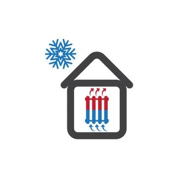 Radiator heating icon. Heating private house icon. Stock Illustration