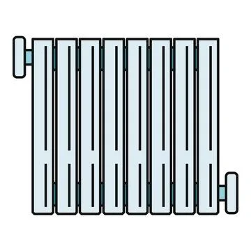 Radiator heating icon representing home appliance system Stock Illustration