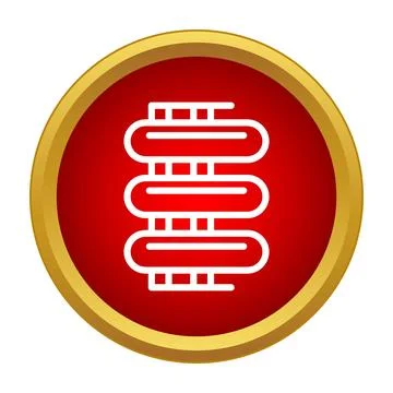 Radiator heating system equipment icon on red button Stockillustratie