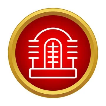 Radiator heating system flat outline icon design Stock Illustration