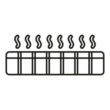 Radiator heating system icon generating warm air Ilustración de archivo