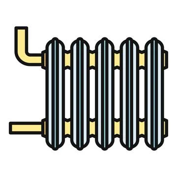 Radiator heating system icon on white background Stock Illustration