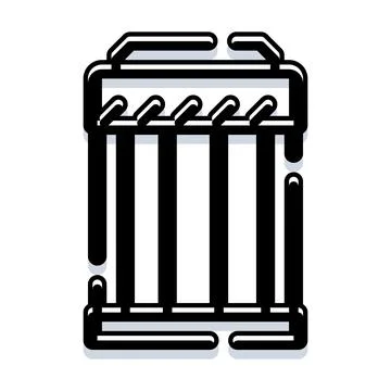 Radiator heating system providing warmth and comfort icon Stock Illustration
