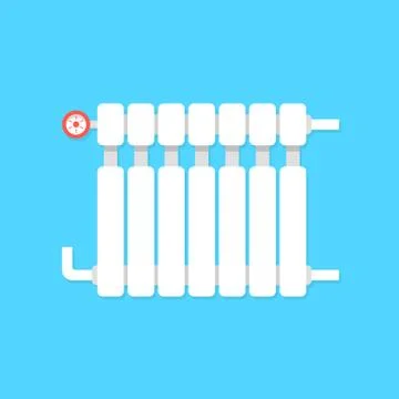 Radiator icon with temperature regulation Stock Illustration