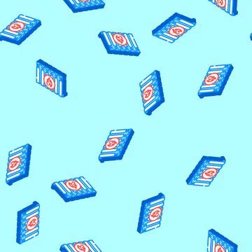 Radiator isometric icon seamless pattern Stock Illustration