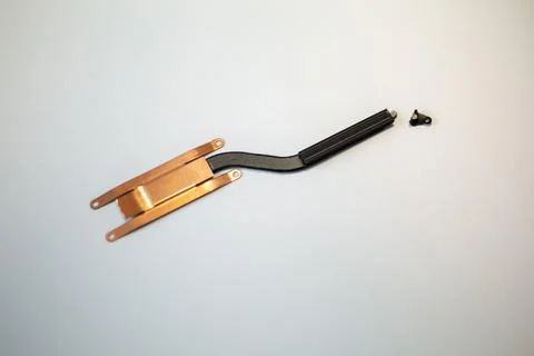 The radiator of the laptop processor is broken 库存照片