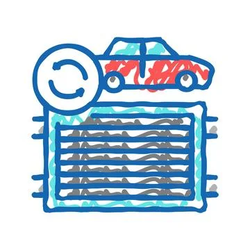 Radiator replacement color icon vector isolated illustration Stock Illustration