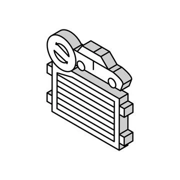 Radiator replacement isometric icon vector illustration Stock Illustration