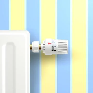 Radiator With Temperature Knob Stock Illustration