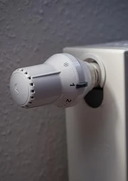 A radiator thermostat closeup in germany while crisis Stock Photos