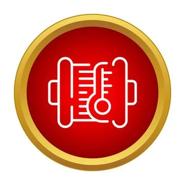 Radiator thermostat displaying high engine temperature warning Stock Illustration