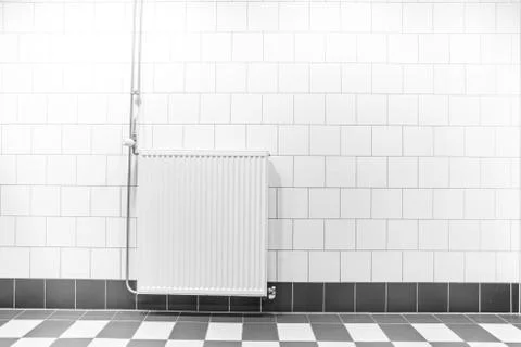 Radiator on the wall Stock Photos