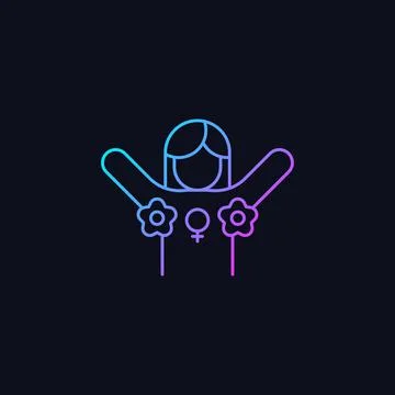 Radical feminism gradient vector icon for dark theme Stock Illustration