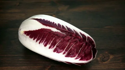 Radicchio on table close up Stock Footage 86523362