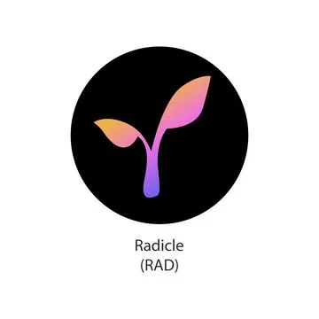 Radicle decentralized cryptocurrency cryptocoin vector logo icon Illustrazione stock