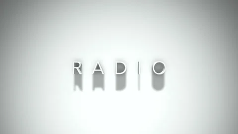 Radio 3D title animation with shadows on a white background Stock Footage 297386014