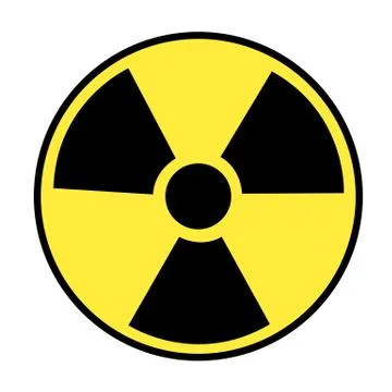 Radio active icon on white background. round radiation hazard sign. Illustrazione stock