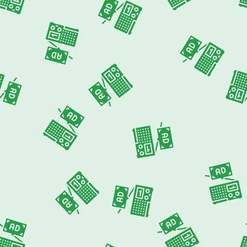 Radio advertising glyph seamless pattern Stockillustratie
