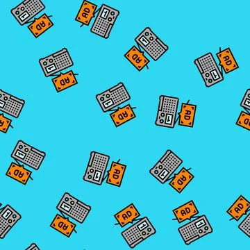 Radio advertising vector seamless pattern Stock Illustration