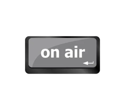Radio on air button on computer keyboard, business concept Stock Illustration