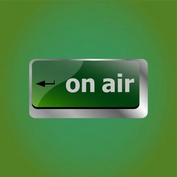 Radio on air button on computer keyboard, business concept Illustrazione stock