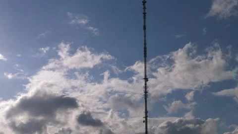 Radio antenna with clouds time lapse Stock Footage 153309793