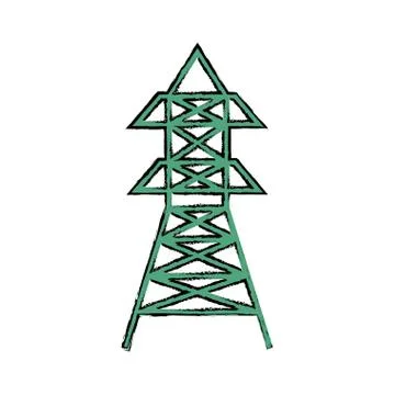 Radio antenna isolated Illustrazione stock