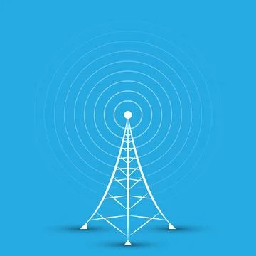 Radio antenna tower Stock Illustration