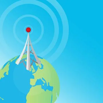 Radio antenna tower Stock Illustration