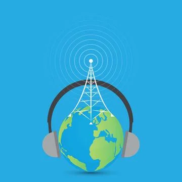 Radio antenna tower Stock Illustration