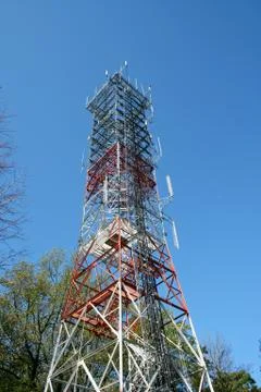 Radio antenna tower Stock Photos
