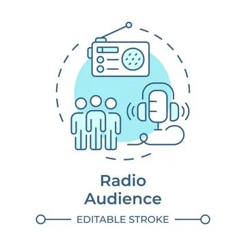 Radio audience soft blue concept icon Stock Illustration