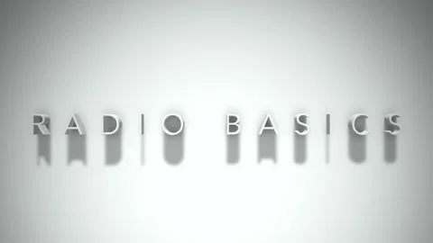 Radio basics 3D title animation with shadows on a white background Stockbeeldmateriaal 297855597