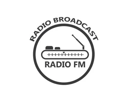 Radio broadcast logo icon vector illustration Illustrazione stock