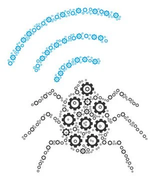 Radio Bug Collage of Gear Stock Illustration
