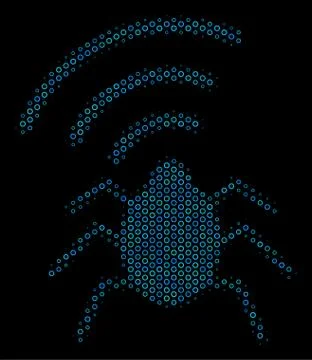 Radio Bug Composition Icon of Halftone Spheres Illustrazione stock